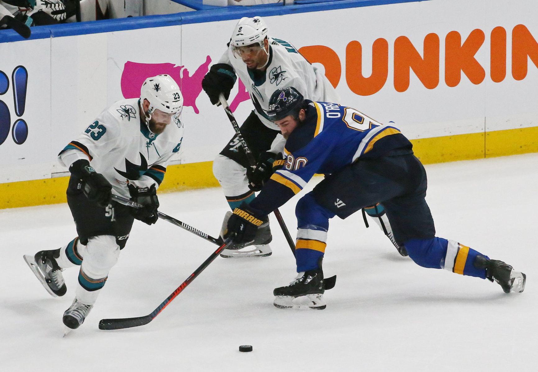 Blues and Sharks skate in game 4 of the semifinals